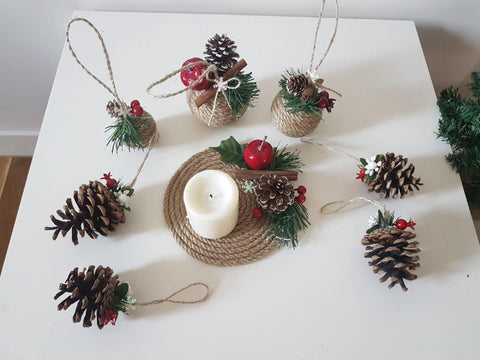 Set of Christmas Tree Ornament|Christmas Gift for Family|Home Decor at Table for Christmas Dinner with Snowflake - Akasia