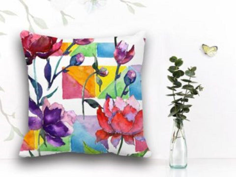 Pink Floral Pillow Cover|Decorative Pillow Case|Powder Pink Flower Decor|Housewarming Cushion Cover|Accent Pillow Top|Throw Pillow Case