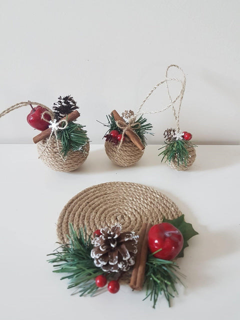 Set of Christmas Tree Ornament|Christmas Gift for Family|Home Decor at Table for Christmas Dinner with Snowflake - Akasia