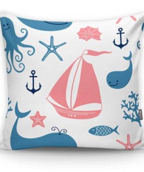 Nautical Pillow Case|Navy Marine Pillow Cover|Decorative Nautical Cushions|Coastal Throw Pillow|Blue Stripe Home Decor|Beach House Decor