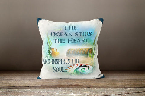 Beach House Pillow Case|Navy Marine Pillow Cover|Decorative Nautical Cushions|Coastal Throw Pillow|Blue Starfish Home Decor|Nautical Decor