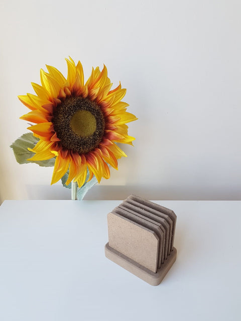 Set of 6 Unfinished  Wooden Coaster|Plain Wooden Coaster|Ready to Paint, Varnish, Decoupage|Custom Unfinished Wood DIY Supply|Birthday Gift
