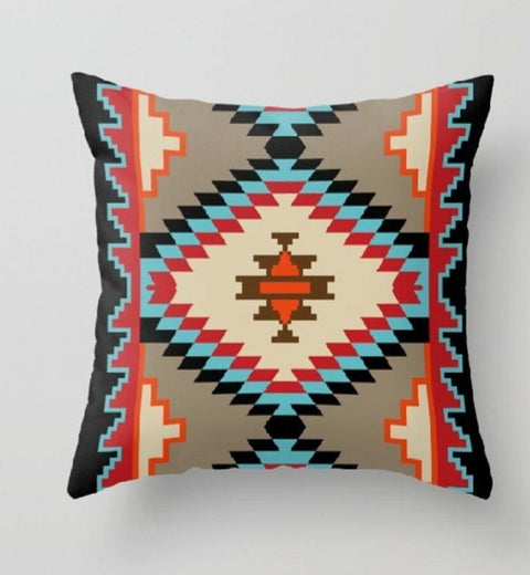 Terracotta Pillow Cover|Brick Color Southwestern Cushion Case|Decorative Pillow Case|Aztec Home Decor|Farmhouse Decor|Geometric Pillow Case