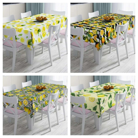 Lemon Tablecloth|High Quality Floral Lemon Table Cover|Lemon Tree Home Decor|Farmhouse Table Decor|Summer Trend Rectangular Lemon Tablecloth