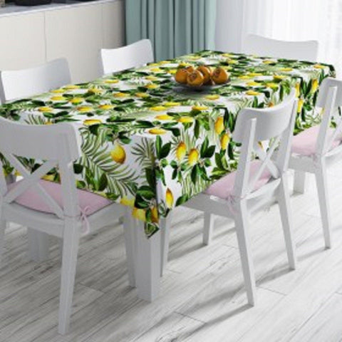 Lemon Tablecloth|High Quality Floral Lemon Table Cover|Lemon Tree Home Decor|Farmhouse Table Decor|Summer Trend Rectangular Tablecloth