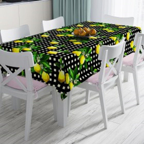 Lemon Tablecloth|High Quality Floral Lemon Table Cover|Lemon Tree Home Decor|Farmhouse Table Decor|Summer Trend Rectangular Tablecloth