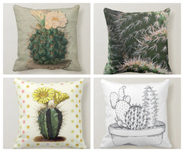 Cactus Pillow Cover|Cushion Case Cactus|Decorative Lumbar Pillow Case|Bedding Home Decor|Housewarming Gift|Floral Cactus Throw Pillow Case