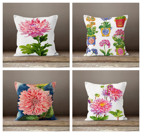 Pink Floral Pillow Cover|Summer Trend Cushion Case|Decorative Throw Lumbar Case|Bedding Home Decor|Housewarming Farmhouses Style Pillow Case