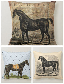 Horse Pillow Cover|Horse Cushion Case|Decorative Lumbar Pillow|Bedding Home Decor|Housewarming Gift|Throw Pillow Case|Rustic Pillow Cover