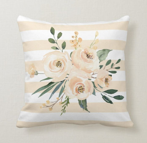 Powder Floral Pillow Cover|Powder Pink Cushion Case|Decorative Throw Pillow Case|Boho Bedding Home Decor|Housewarming Farmhouse Style Pillow