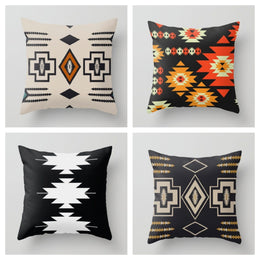 Rug Design Pillow Cover|Southwestern Cushion Case|Decorative Pillow Top|Aztec Print Ethnic Home Decor|Farmhouse Style Geometric Pillow Case