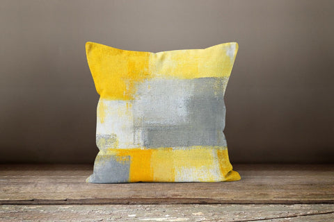 Yellow Floral Pillow Cover|Gray Green Leaf Bedding Home Decor|Decorative Throw Pillow|Housewarming Farmhouse Cushion Case|Throw Pillow Case