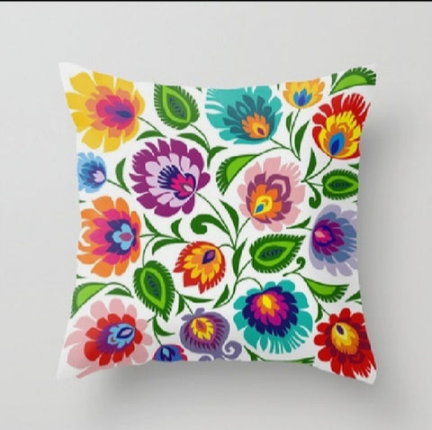 Colorful Floral Pillow Cover|Decorative Pillow Sham|Summer Trend Cushion Case|Bedding Home Decor|Housewarming Cushion Case|Throw Pillow Top