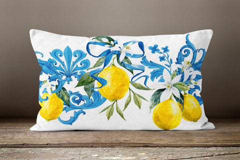 Lemons Pillow Cover|Decorative Authentic Lemon Tree Topiary Cushion Case|Lemons Home Decor|Housewarming Yellow Citrus|Lemon Tea Cushion Case