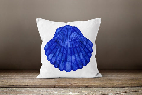 Beach House Pillow Case|Navy Marine Pillow Cover|Nautical Blue Gray Cushion|Seaweed Throw Pillow|Seashell Home Decor|Porch Red Pillow Case