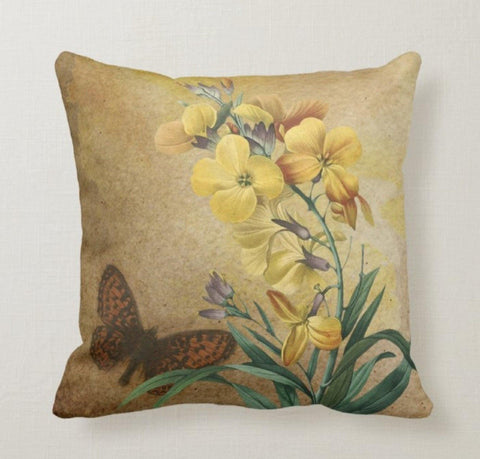 Yellow Floral Pillow Cover|Summer Trend Cushion Case|Decorative Throw Lumbar Case|Bedding Home Decor|Housewarming Sunflower Pillow Case