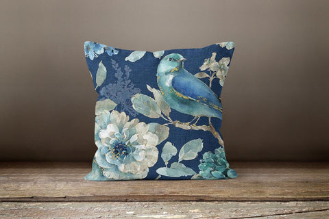 Floral Bird Pillow Case|Bird and Flower Pillow Cover|Decorative Floral Cushion Case|Housewarming Boho Pillow|Farmhouse Colorful Home Decor