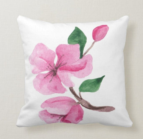 Pink Floral Pillow Cover|Summer Trend Cushion Case |Decorative Throw Pillow Case|Bedding Home Decor|Housewarming Farmhouse Style Pillow Case