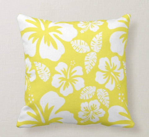 Yellow Floral Pillow Cover|Summer Trend Pillow Case with Flower|Decorative Throw Pillow|Bedding Home Decor|Housewarming Floral Cushion Case