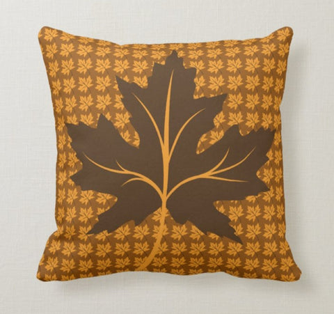 Fall Trend Pillow Cover|Autumn Cushion Case|Orange Leaves Throw Pillow|Decorative Home Decor|Housewarming Farmhouse Butterfly Pillow Case