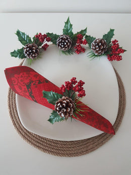 Christmas Napkin Rings|Winter Trend Napkin Ring|Fall Jute Rope Napkin Holder|Winter Decor|Pinecones Tablecenterpiece|Christmas Tablescape