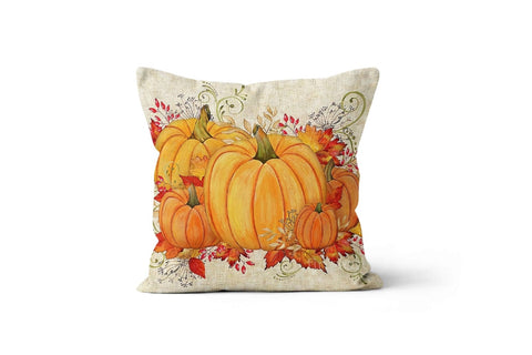 Fall Trend Pillow Cover|Autumn Cushion Case|Orange Pumpkin Throw Pillow|Halloween Home Decor|Housewarming Farmhouse Welcome Pillow Case Gift