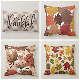 Fall Trend Pillow Cover|Autumn Cushion Case|Autumn Leaves Throw Pillow|Happy Fall Home Decor|Housewarming Farmhouse Outdoor Pillow Case