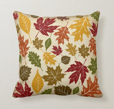 Fall Trend Pillow Cover|Autumn Cushion Case|Autumn Leaves Throw Pillow|Happy Fall Home Decor|Housewarming Farmhouse Outdoor Pillow Case