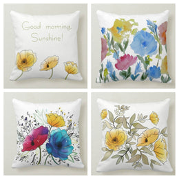 Floral Pillow Cover|Summer Trend Cushion Case|White Pink Floral Throw Pillow Case|Bedding Home Decor|Housewarming Farmhouse Style Pillow