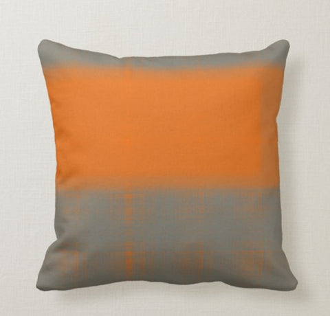 Ombre Design Pillow Cover|Orange Gray Cushion Case|Decorative Beige Pillow Case|Abstract Home Decor|Farmhouse Decor|Geometric Pillow Case