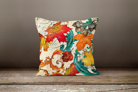 Fall Trend Pillow Cover|Autumn Cushion Case|Orange Leaves Throw Pillow|Pumpkin Home Decor|Housewarming Farmhouse Outdoor Pillow Case
