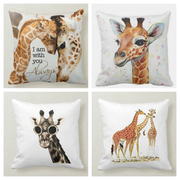 Giraffe Pillow Cover|Animal Throw Pillow Case|Decorative Pillow Case|Housewarming Cushion Cover|Farmhouse Authentic Giraffe Pillow Cover