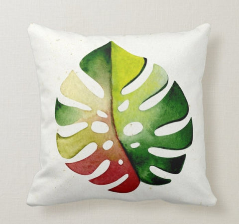 Floral Pillow Cover|Tropical Leaves Pillow Cover|Colorful Cushion Case|Decorative Pillow Case|Bedding Home Decor|Housewarming Pillow