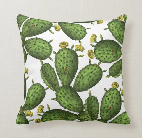 Cactus Pillow Cover|Cactus Cushion Case|Decorative Pillow Case|Boho Bedding Home Decor|Housewarming Gifts|Floral Cactus Throw Pillow Cases
