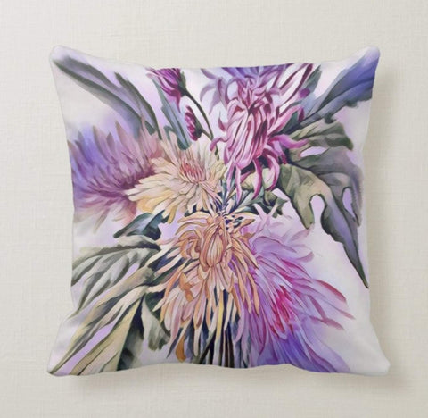 Purple Pillow Cover|Floral Throw Pillow|Summer Cushion Cover|Decorative Purple outdoor pillow|Bedding Home Decor|Housewarming Pillow Case