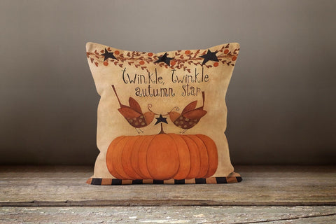 Fall Trend Pillow Cover|Autumn Cushion Case|Orange Blue Pumpkin Throw Pillow|Halloween Home Decor|Housewarming Farmhouse Welcome Pillow Case