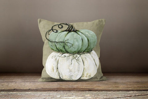 Fall Trend Pillow Cover|Autumn Cushion Case|Orange Blue Pumpkin Throw Pillow|Halloween Home Decor|Housewarming Farmhouse Welcome Pillow Case