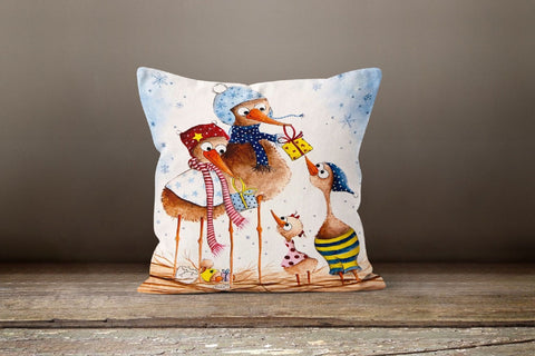 Winter Birds Pillow Cover|Xmas Gift Decor|Decorative Winter Pillow Case|Xmas Birds Throw Pillow|Xmas Gift|Outdoor Pillow|Xmas Pillow Cover