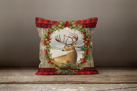 Christmas Pillow Cover|Deer Xmas Decor|Winter Pillow Case|Xmas Gift İdeas|Outdoor Pillow Cover|Housewarming Gift|Christmas Throw Pillow