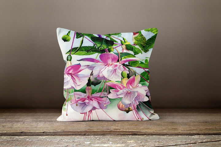 Floral Pink Pillow Cover|Summer Cushion Case|Decorative Outdoor Throw Pillow|Bedding Home Decor|Housewarming Farmhouse Style Pillow Case