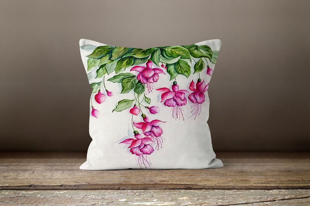 Floral Pink Pillow Cover|Summer Cushion Case|Decorative Outdoor Throw Pillow|Bedding Home Decor|Housewarming Farmhouse Style Pillow Case