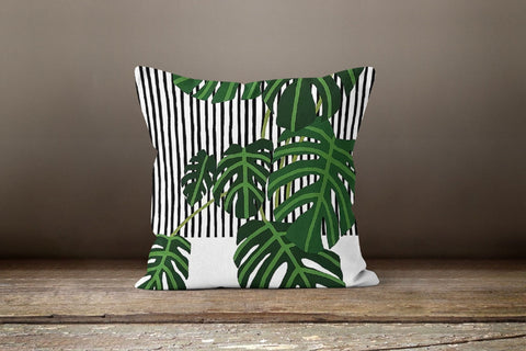 Plants Pillow Cover|Green Leaves Pillow Cover|Floral Cushion Case|Decorative Pillow Case|Bedding Home Decor|Housewarming Outdoor Pillow
