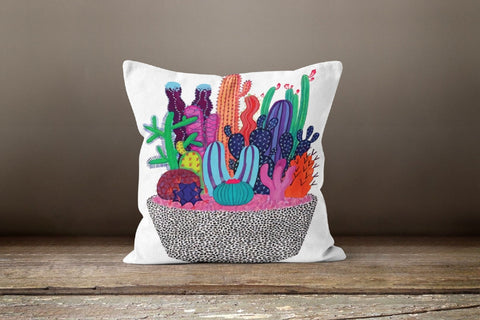 Cactus Pillow Cover|Cactus Throw Pillow|Decorative Lumbar Pillow Case|Bedding Home Decor|Housewarming Gift|Floral Succulent Cushion Cover