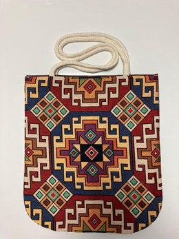 Rug Design Shoulder Bag|Fabric Shoulder Bag|Handmade Tapestry Tote Bag|SouthwesternFabric  Handbag|Aztec Print Bag|Gobelin Shopping Bag