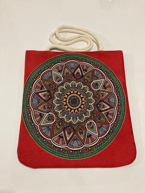 Tapestry Tile Pattern Shoulder Bag|Fabric Shoulder Bag|Vintage Style Tapestry Bag|Handmade Tote Bag||Weekender Handmade Bag|Tapestry Purse