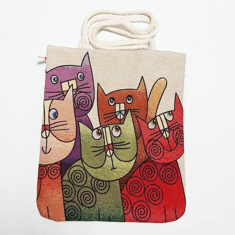 Cats Handmade Tapestry Bag – Akasia