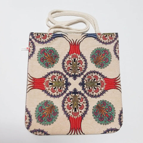 Tapestry Tile Pattern Shoulder Bags|Tapestry Fabric Handmade Bag|Turkish Tulip Handmade Shoulder Bag|Rug Design Tote Bag|Woman Handmade Bag