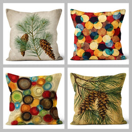 Fall Trend Pillow Cover|Pinecones Cushion Case|Autumn Throw Pillow|Colorful Home Decor|Housewarming Farmhouse Pillow Case|Thanksgiving Decor