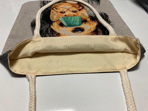 Animal Print Tapestry Shoulder Bags|Saint Sophia Handmade Bag|Woven Shoulder Bag|Owl Print Tote Bag|Gobelin Cat Love Bag|Gift for Her