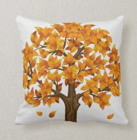Fall Trend Pillow Cover | Autumn Cushion Case |Orange Leaves Throw Pillow |Autumn Tree Home Decor|Housewarming Farmhouse Autumn Pillow Case